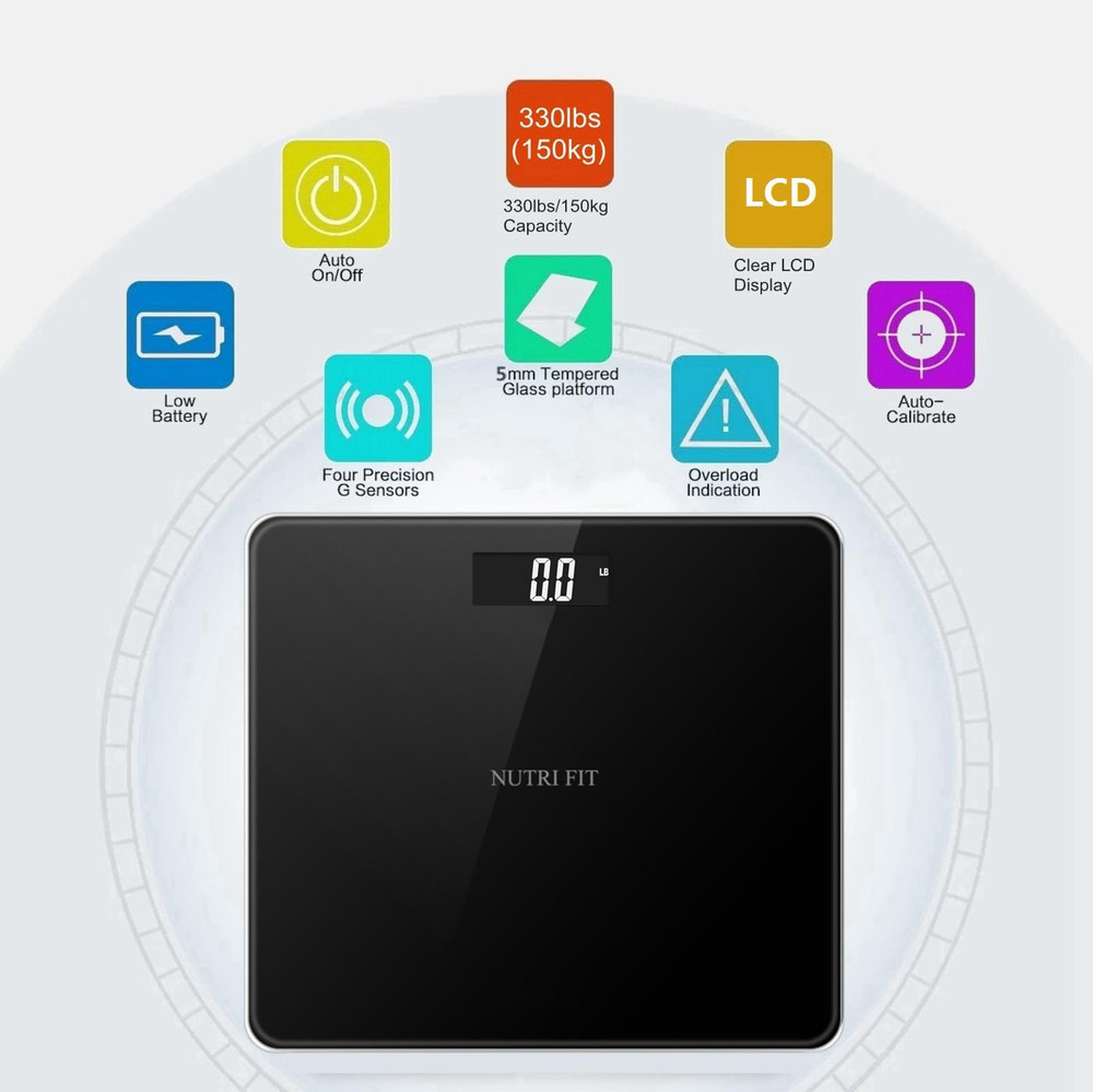 Digital Bathroom Scale Large LCD Accurate Weight Scale 330Lb Easy Read