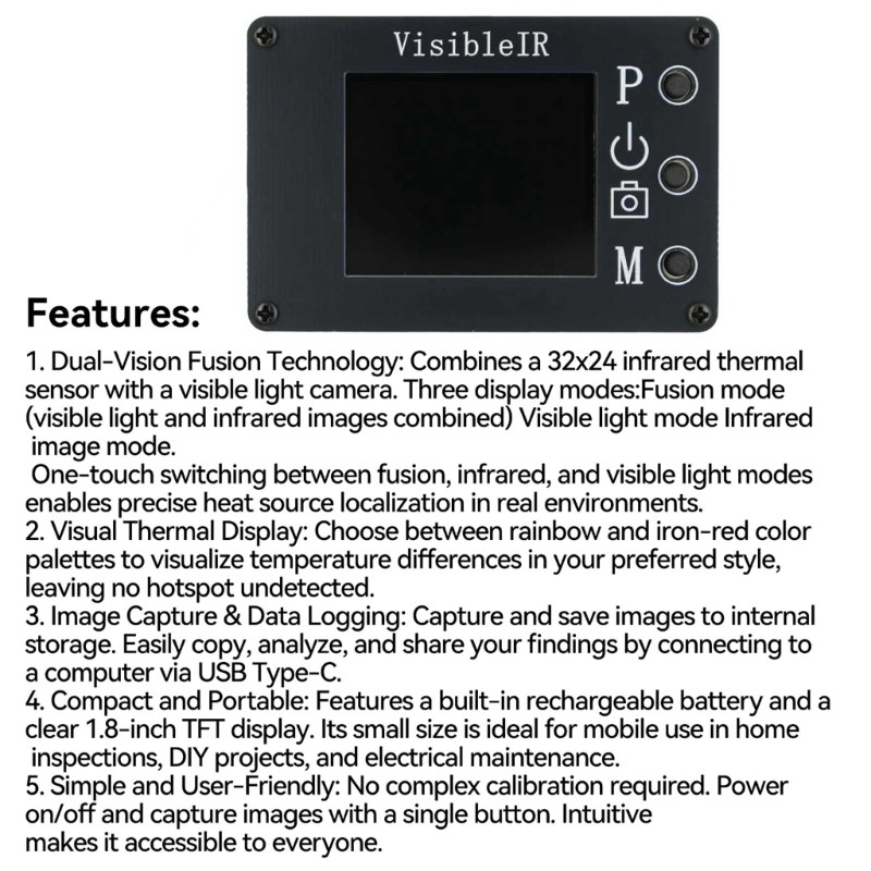 Thermal Digital Temperature Tester High Accuracy Camera Temperature Accessories