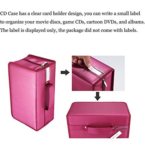 CD Case Nylon DVD Case Protective CD Holder Portable Disc 160 Capacity Red160