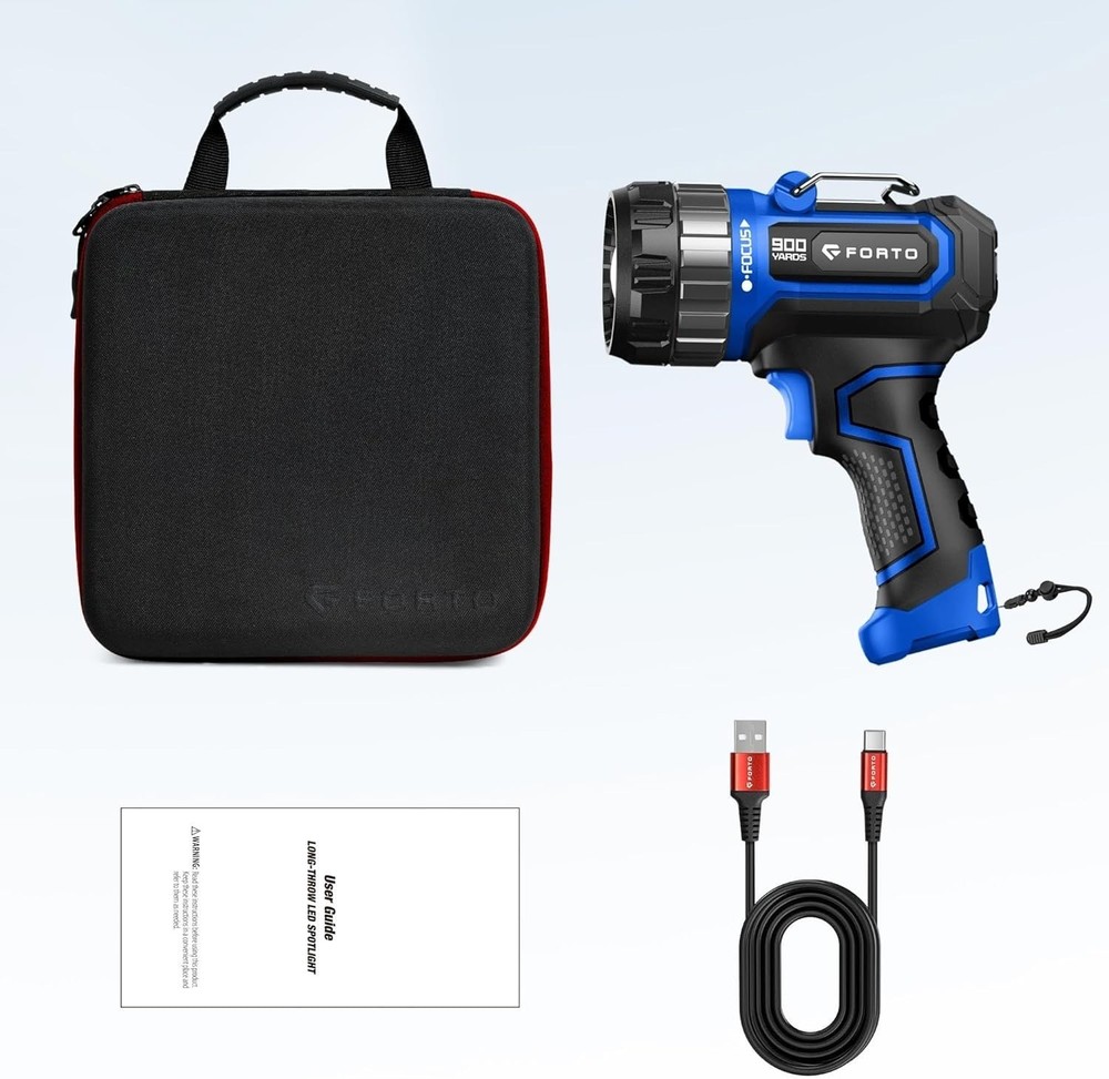 Compact Rechargeable Spotlight with Adjustable Focus, Handheld Spotlight