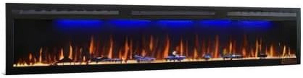 Recessed 88" Electric Fireplace with Adjustable Flame & Remote Control