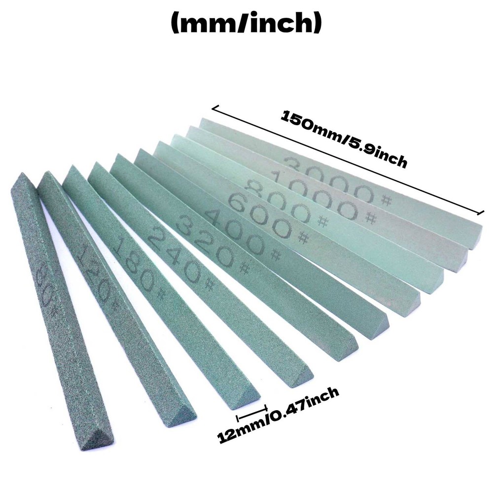 Triangular & Rectangular Sharpening Stone 150mm | 1 or 10-Pack Selectable Grits