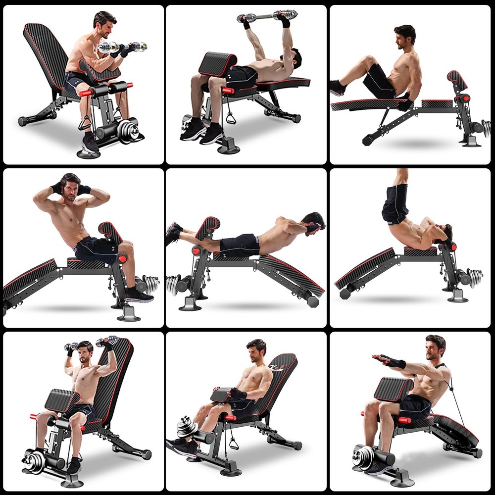 Z ZHICHI Adjustable Weight Bench multi-function Workout Bench for Home Gym,Fo...