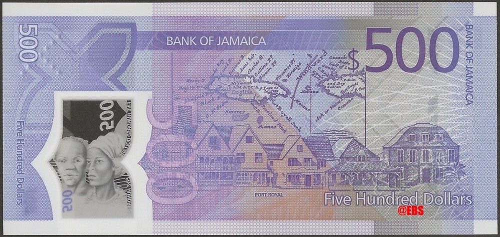 Jamaica B253 500 Dollars 2023 Polymer REPLACEMENT @ Ebanknoteshop