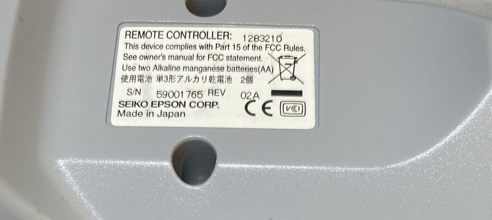 Epson 1283210 Projector Remote Control
