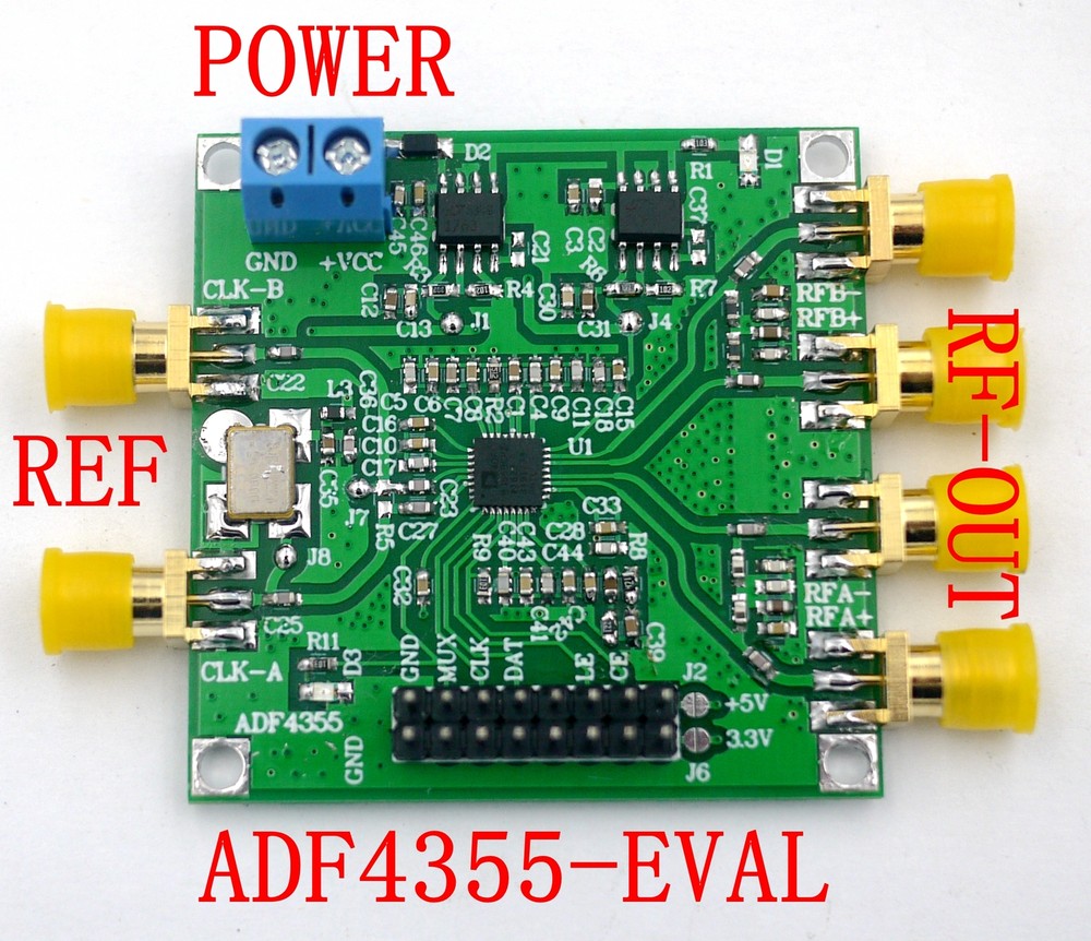 ADF4355 54M-6800MHz Phase Loop RF Source Board +OLED +STM32 Control +PC software