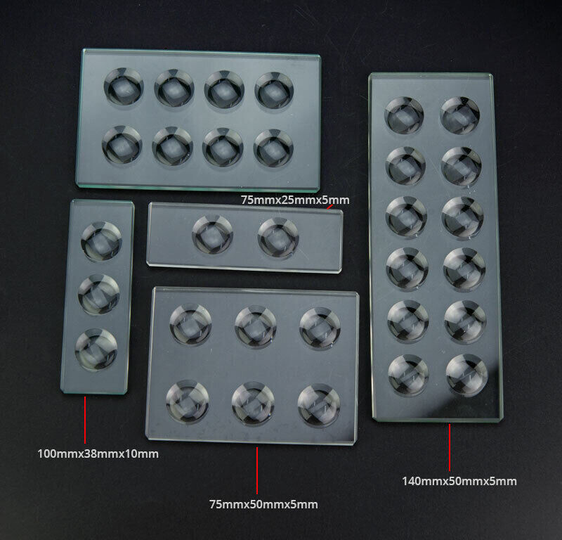 1PC Optical Glass Microscope Slides 5mm/10mmThickness Circular Concave Cavity