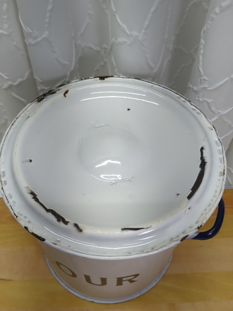Enamelware Flour Pot