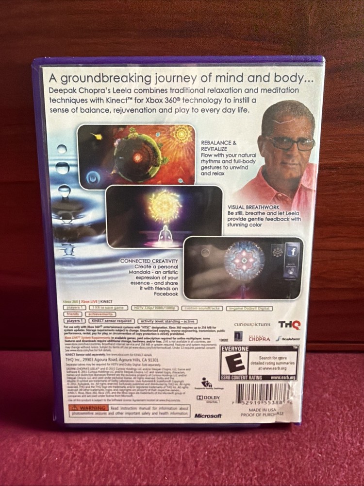 Xbox 360 Kinect Sensor Model 1414 With Deepak Chopra’s Leela Untested