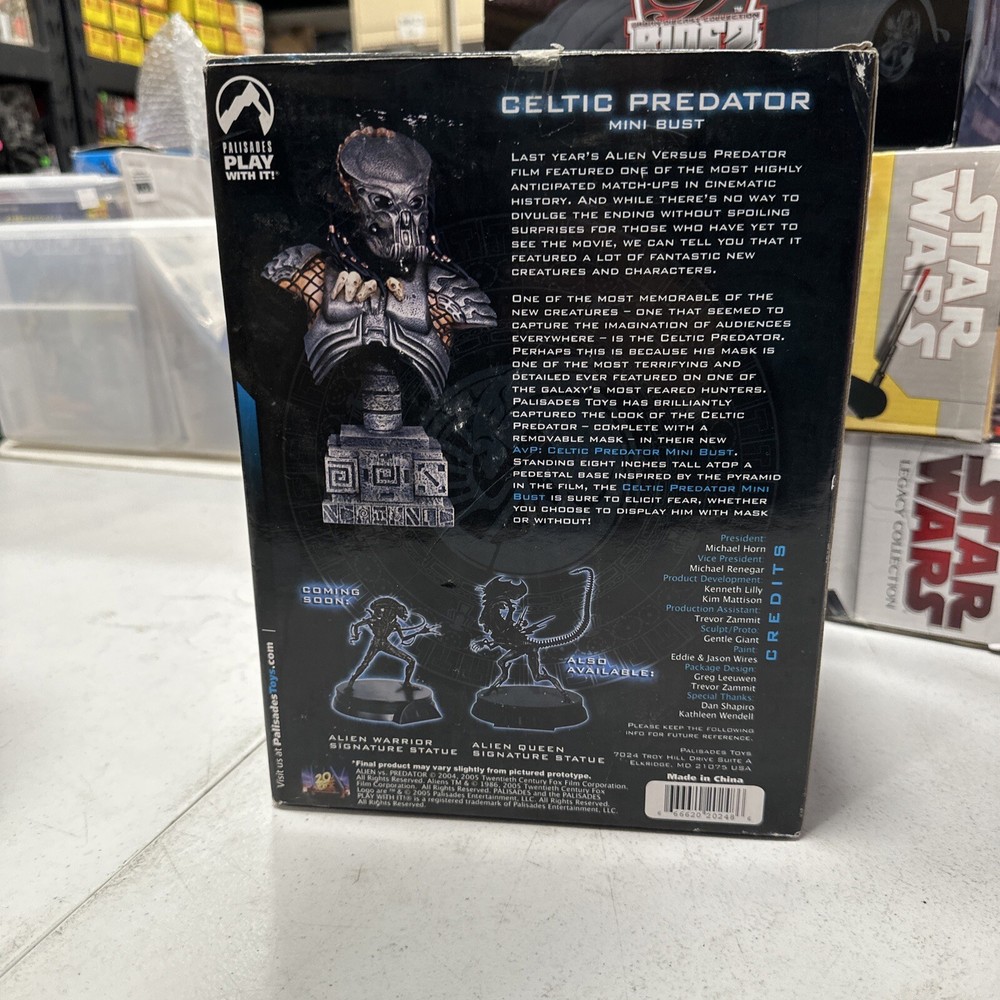 Avp alien vs predator celtic predator mini bust with removable mask (h231)