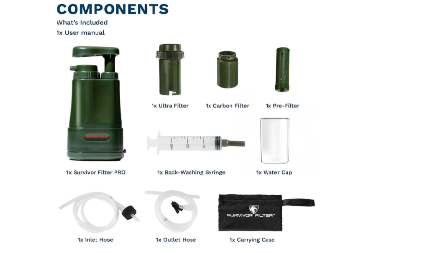 Water Purification System Portable Lightweight Hand Pump Filter Hiking Camping