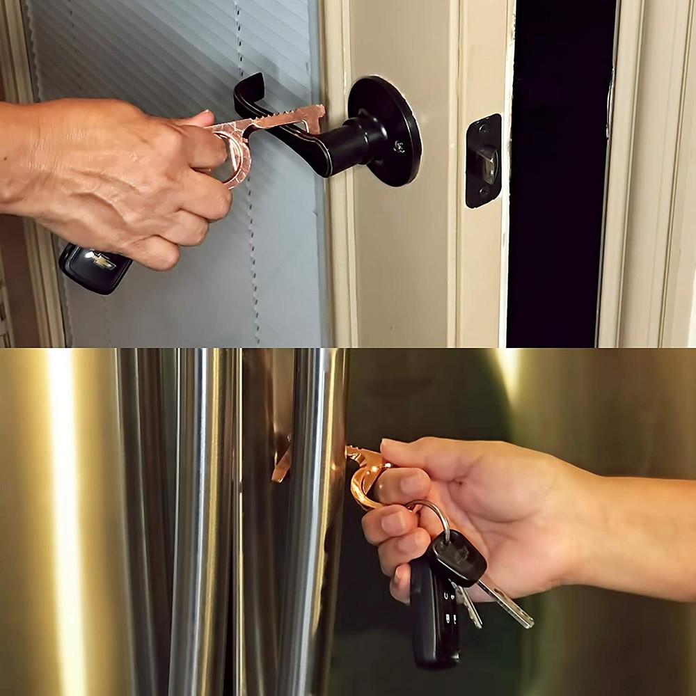 No Touch Door Opener 10-in-1 Multi-Tool 99.9% Copper Antimicrobial Avoid Germs