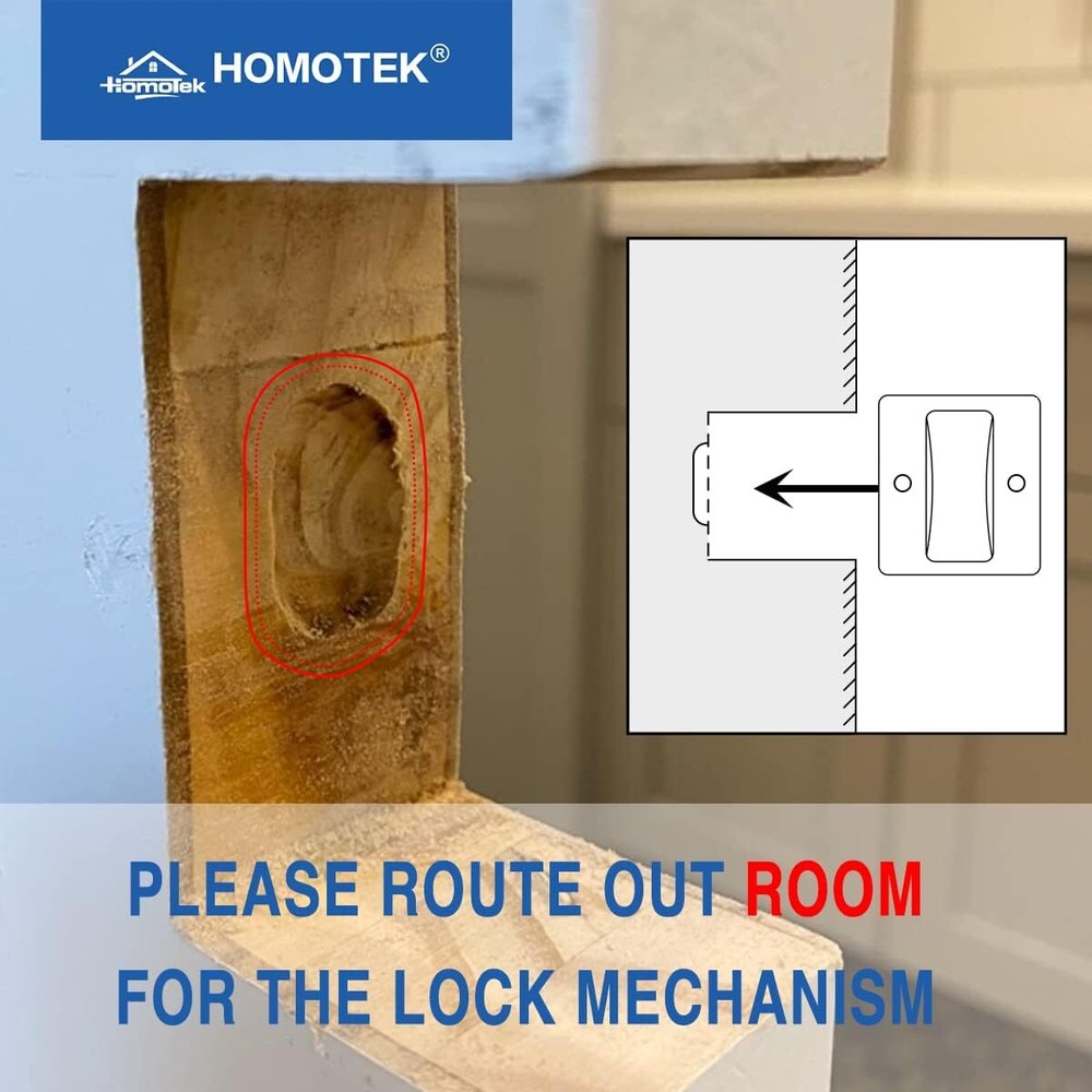 HOMOTEK Privacy Pocket Door Lock Hardware with Pull - Replace Old Or Damaged ...