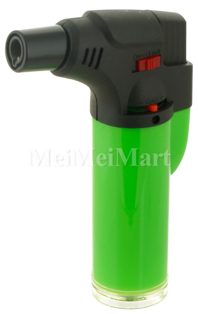 Jumbo 4" Single Jet Flame Torch Lighter Refillable Lockable Windproof Neon Color