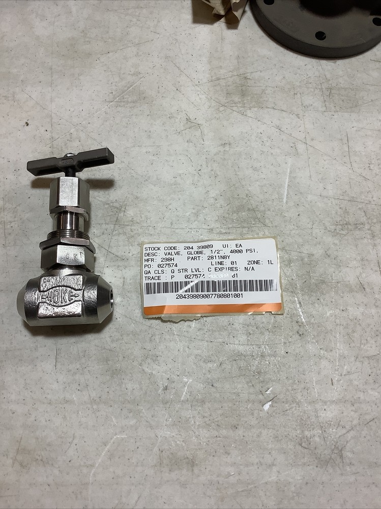 Hoke Globe Valve 1/2” 2811N8Y