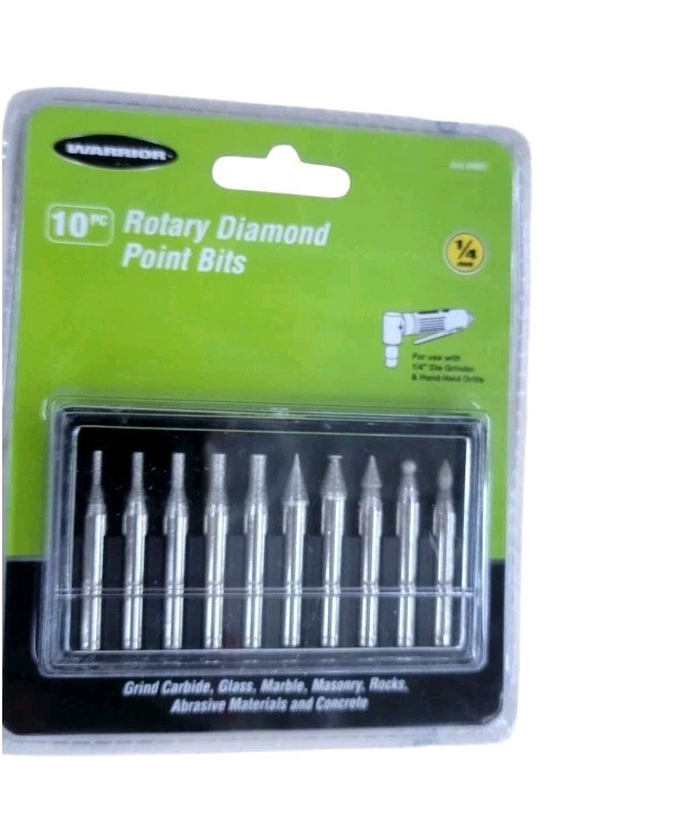 WARRIOR Diamond Point Rotary Grinding Set, 10-Piece