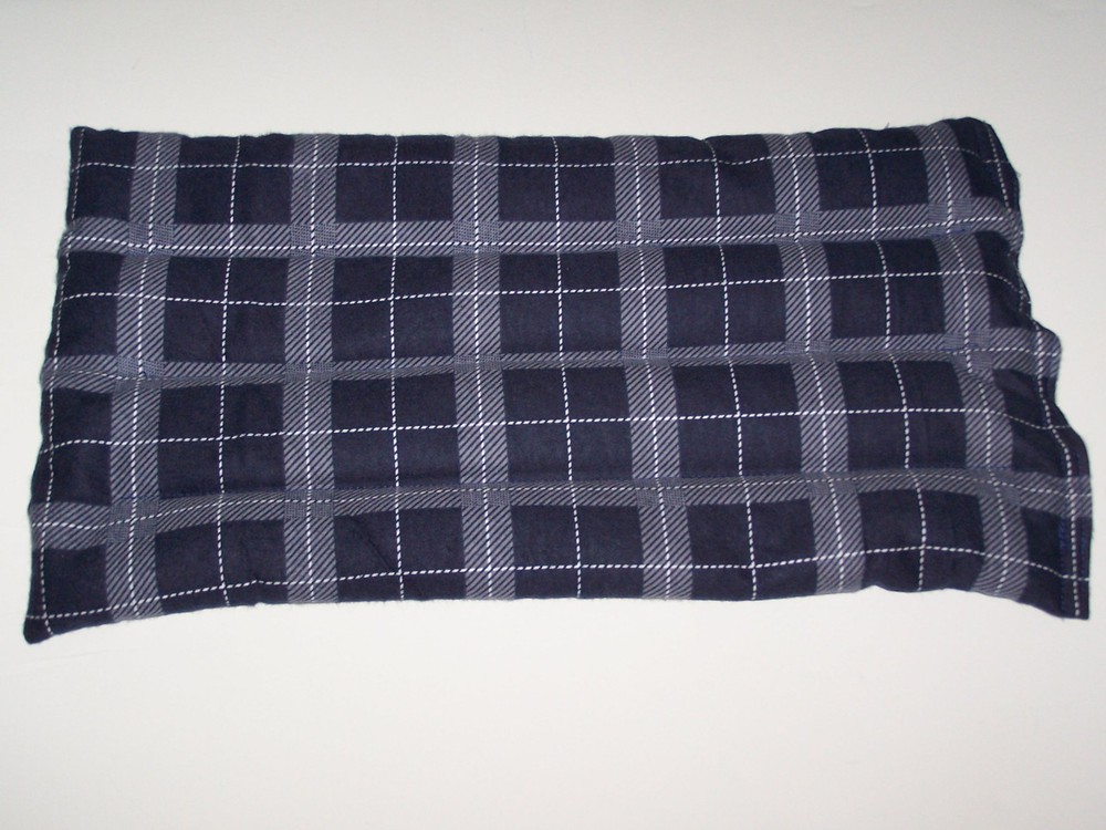 Microwave Flaxseed back pad, Heating Pad navy blue Plaid flannel