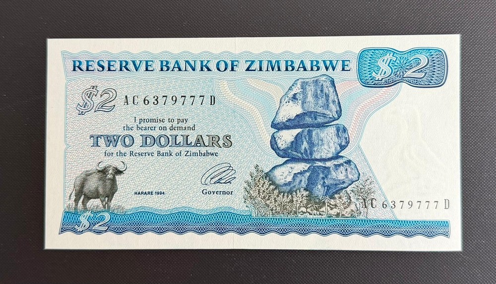 Zimbabwe 2 Dollars 1994 UNC & 402