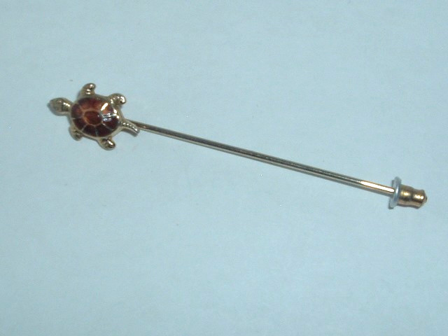 VINTAGE TURTLE STICK PIN LAPEL PIN