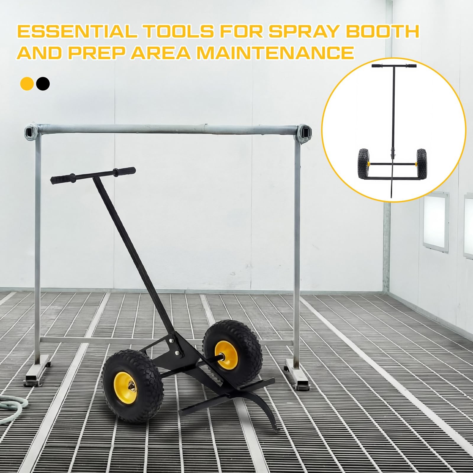 ** NEW Grate Lifter | Heavy Duty | 10" Wheels | Steel | For Spray / Paint Booths