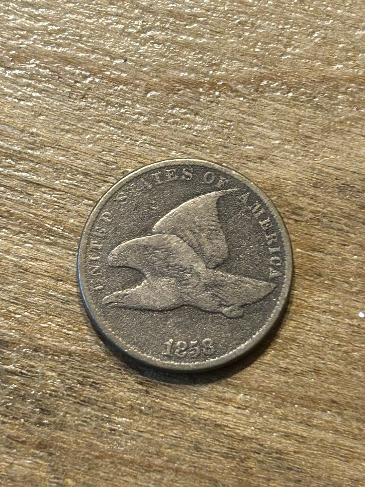 1858 Small Letter Flying Eagle Cent F