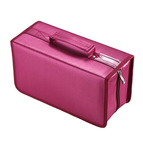 CD Case Nylon DVD Case Protective CD Holder Portable Disc 160 Capacity Red160