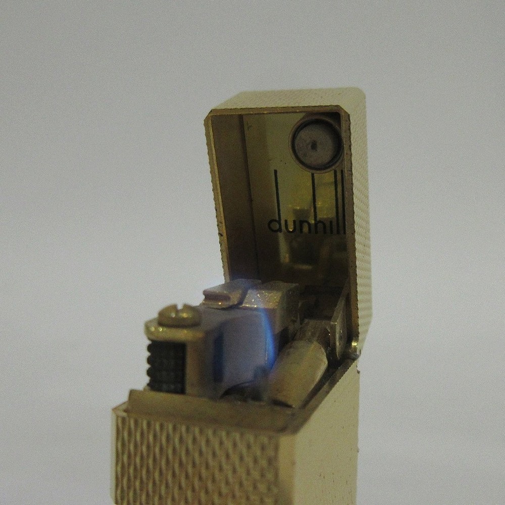 Dunhill RL1201 Vintage Wave Pattern Gold Plated Lighter Box G