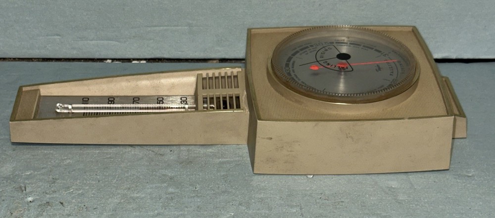 Taylor Wall Mounted Thermometer / Barometer 9.5" Tall Tan Plastic