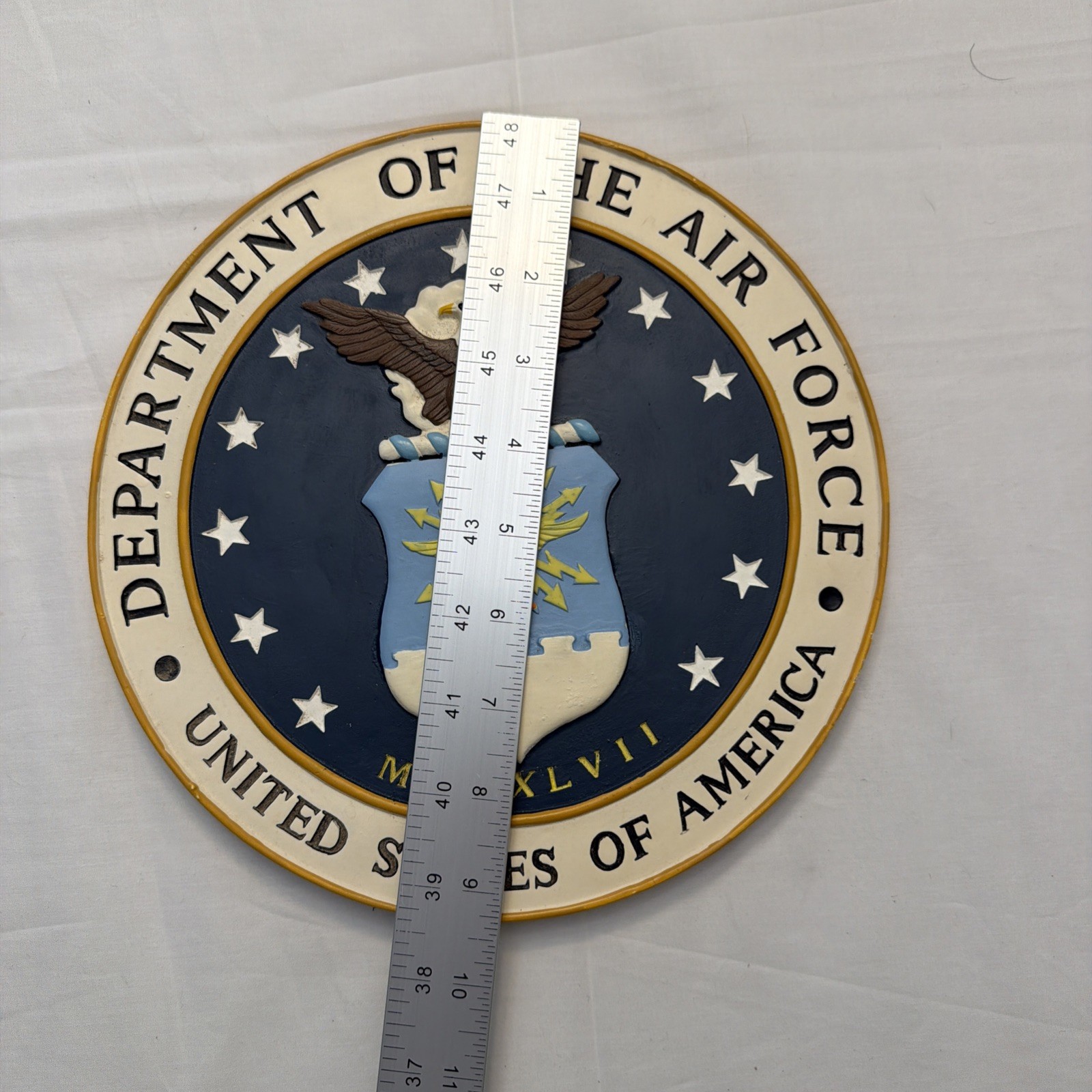 Dept Of The Air Force Stepping Stone Poly Resin Hanging Wall Plaque 9”