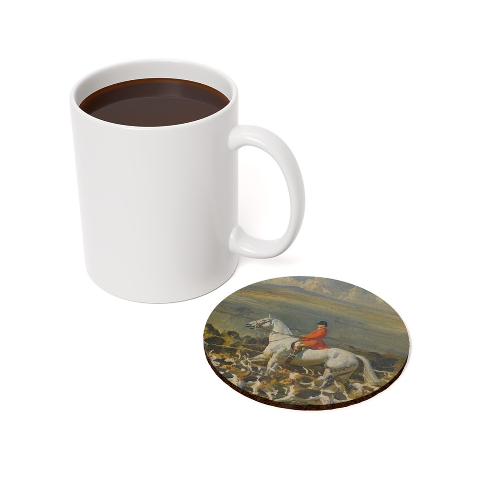 Vintage Hunt Master Cork-Backed Coaster