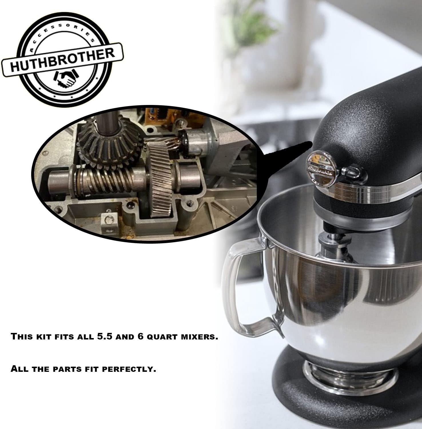 Worm Gear Kit Compatible with Kitchenaid 5QT&6QT 9709231 Replacement Gear Parts