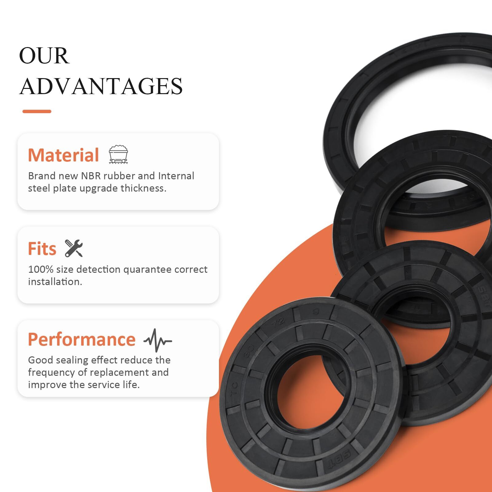 68/69/70/71/72/73/74mm ID Rubber Double Lip TC Oil Shaft Seal for Car Automotive