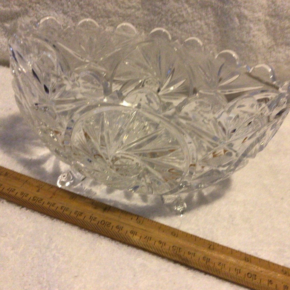 Vintage Footed Oval/Oblong Crystal Bowl