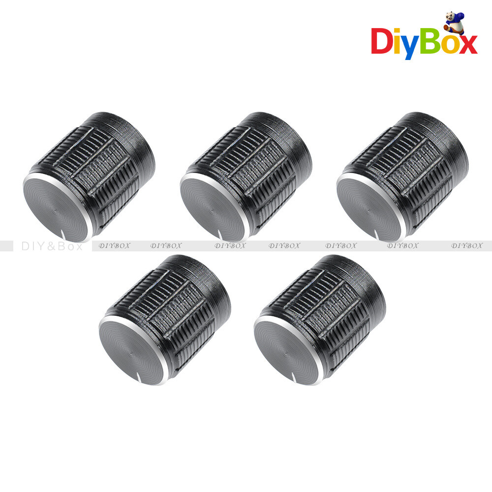 5PCS Volume Control Rotary Knobs For 6mm Dia Knurled Shaft Potentiometer New D
