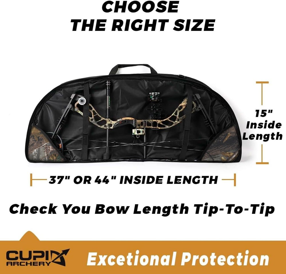 Compound Bow Case Soft Light-Weight Bow Bag W/ Arrow Pocket & Backpack Straps
