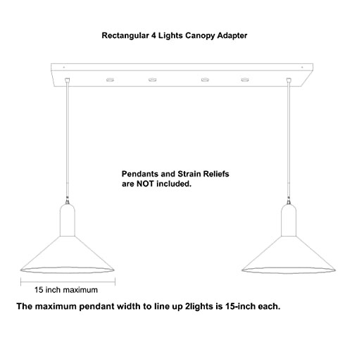 Four Pendant Light Linear Canopy Accessory Light Kit, 38 inch Flush Mount