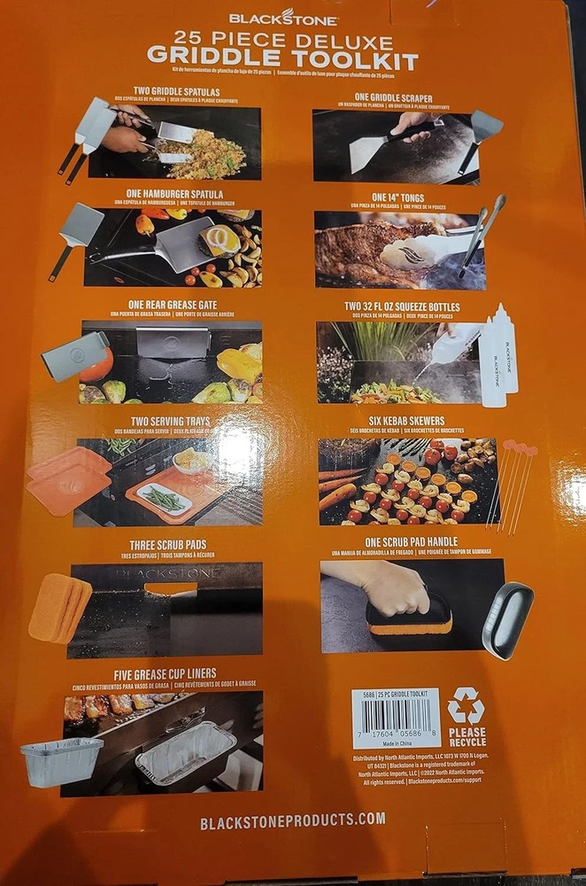 25 Piece Griddle Tool Kit Gift Set for Outdoor Cooking