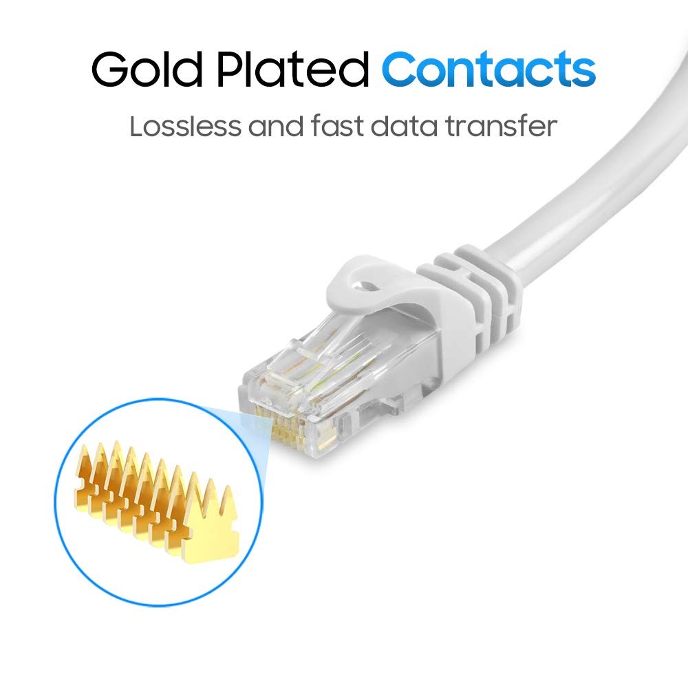 5-Pack 10ft White Cat6 Ethernet Cable High Speed Internet Network Cord Patch