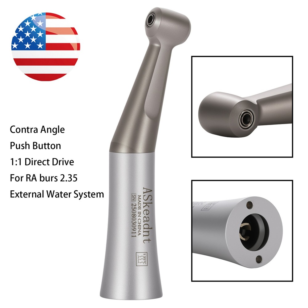 FX Style Dental Low Speed Contra Angle Handpiece Push Button Fit E-type Motor
