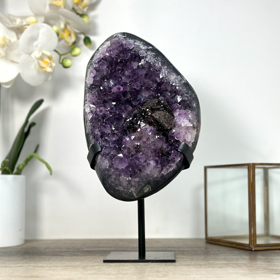 Unique Large Amethyst Cluster with Black Hematite Formation. MWS2529
