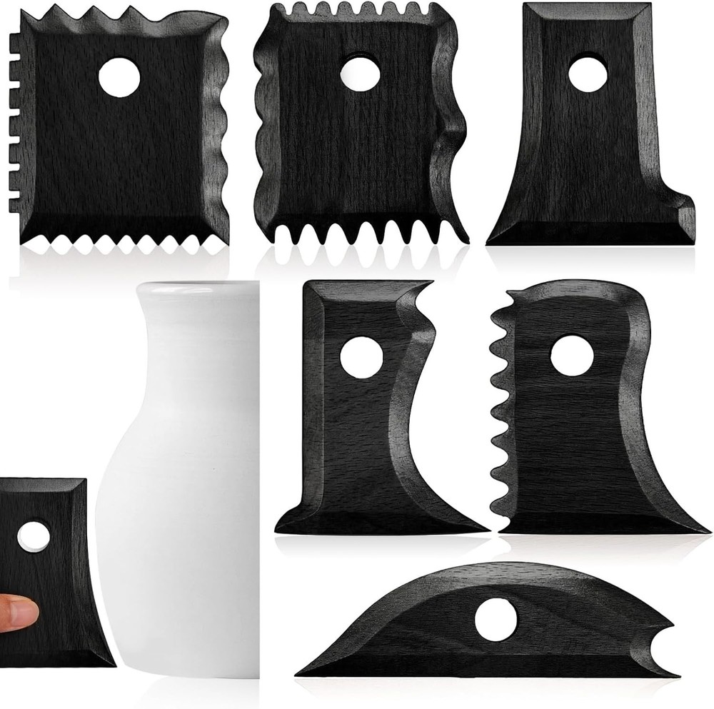 7 Pcs Pottery Tools Pottery Foot Shaper Trimming Tools Profile Rib Bundle Foo...
