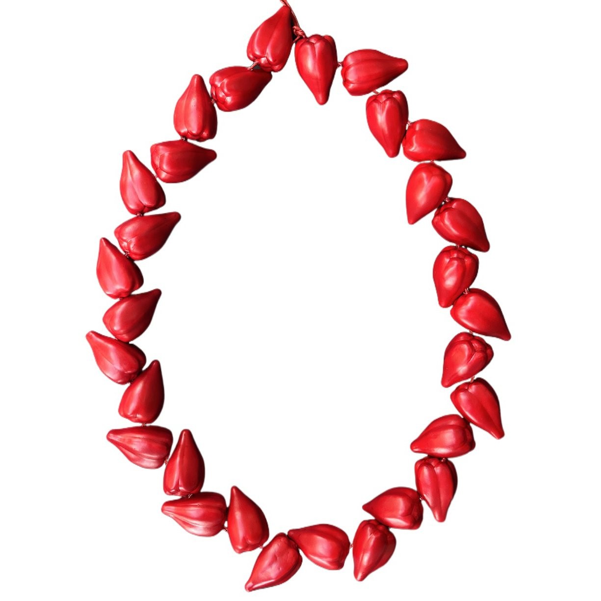 Red Resin Plastic Tribal Chief Ula Fala Necklace for Roman Reigns Costume