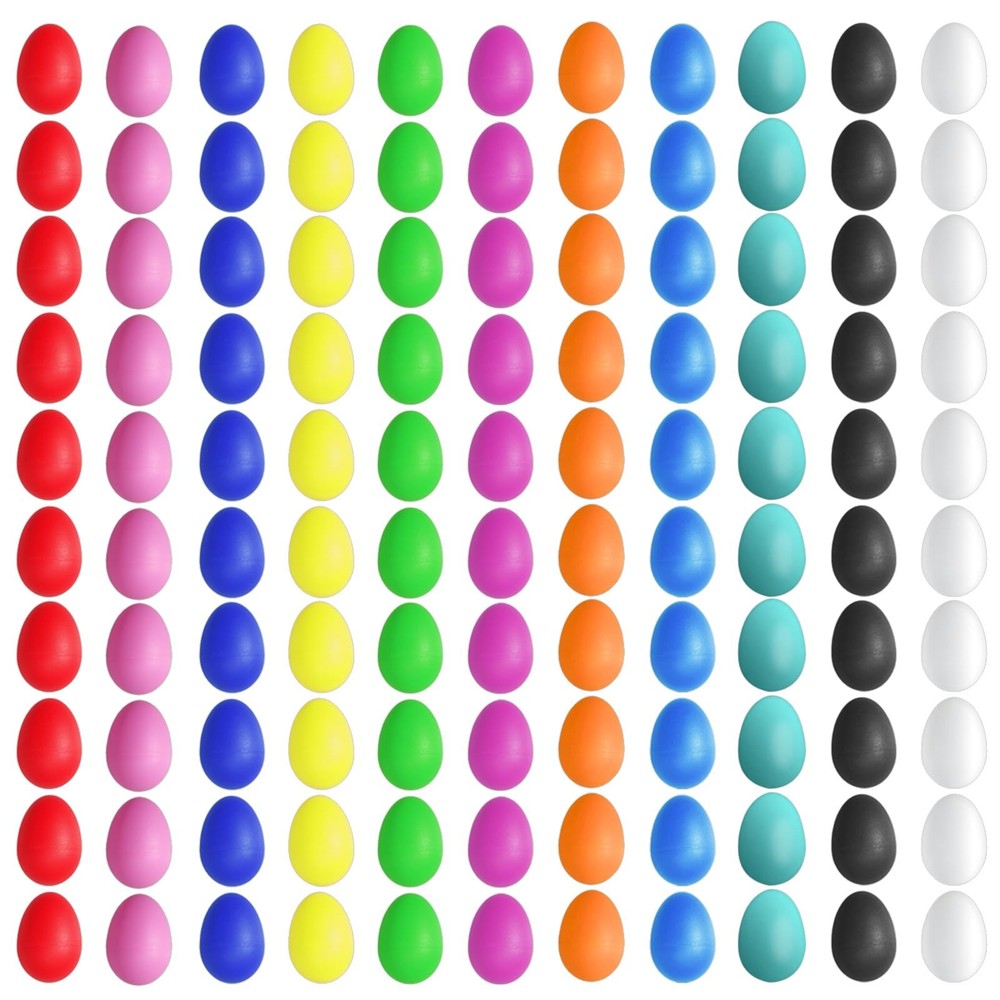 66 Pcs Plastic Egg Shakers Easter Egg Shaker Percussion Musical Maracas Eggs ...