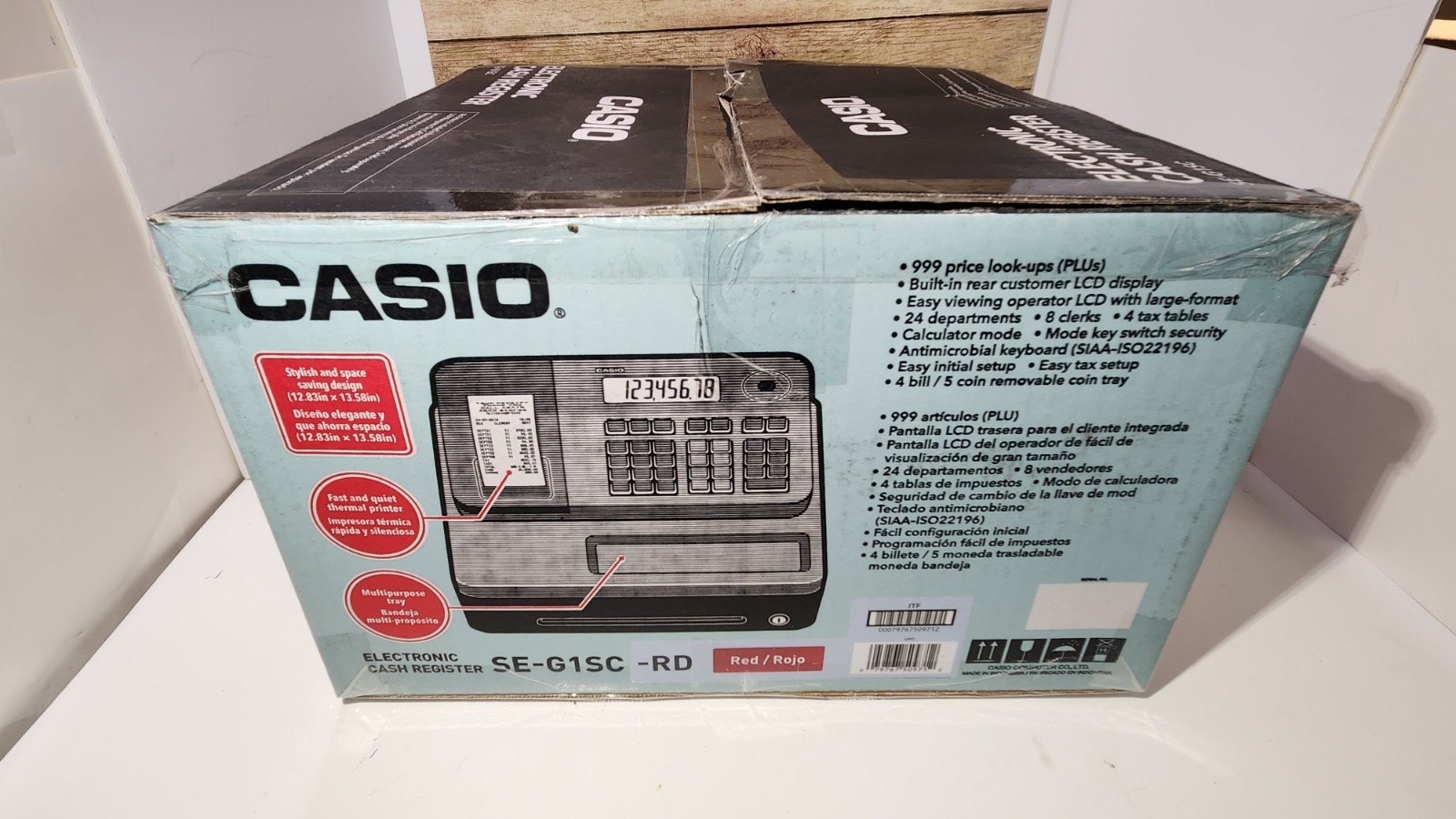 Casio Cash Register RED SE-G1SC New with Keys Manual Electronic Thermal