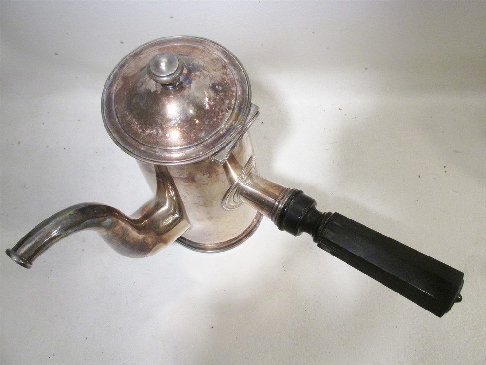 Old Christofle France Silverplate Side Stick Handle Chocolate Mocha Coffee Pot