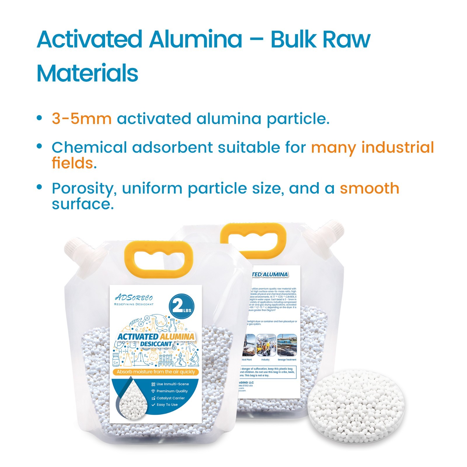 2 LBS Adsorbco Activated Alumina Desiccant
