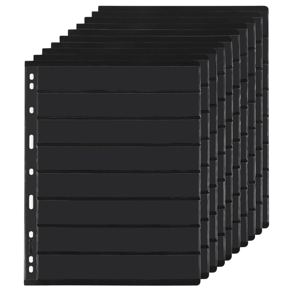 10 sheets 20 pages Stamp album, 8 pockets 19.56 x 3 cm Stamp collection inserts