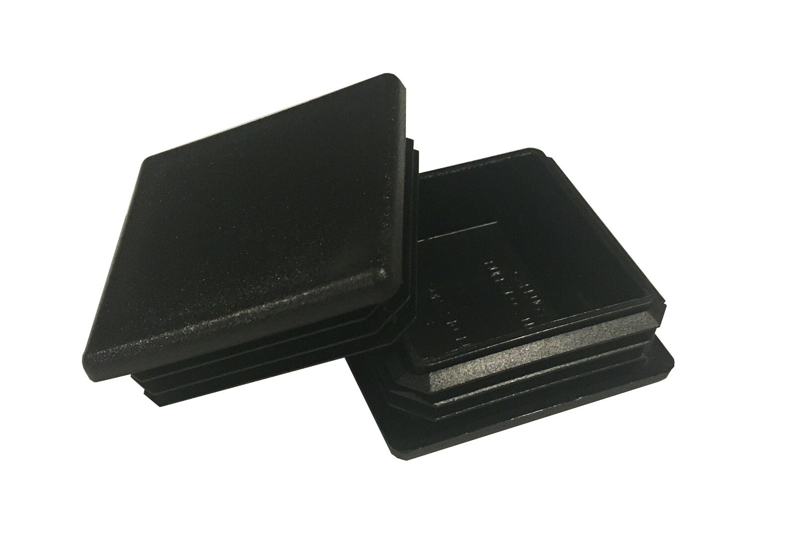 2-1/2" x 2.5" Square Ribbed Plastic Post End Cap Glide Plugs for 10-14ga Tubing