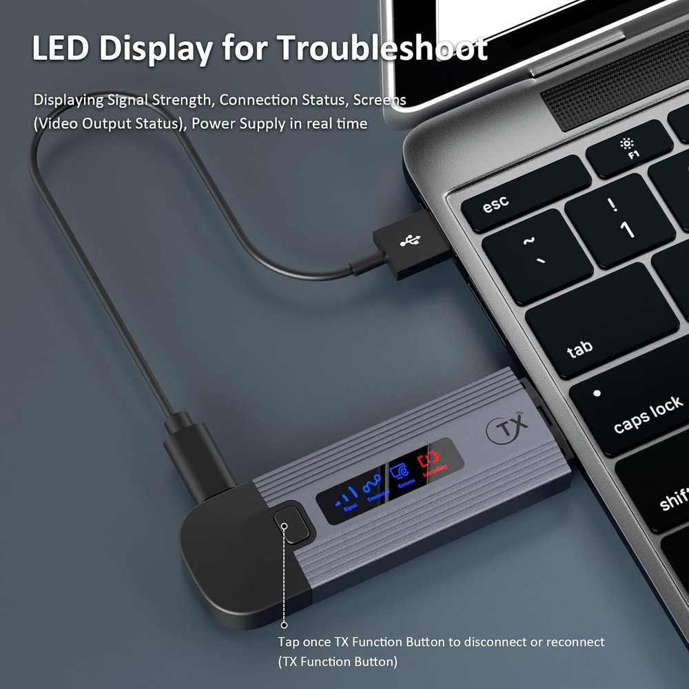 Wireless HDMI Transmitter and Receiver, Plug & Play Portable Wireless HDMI Exten