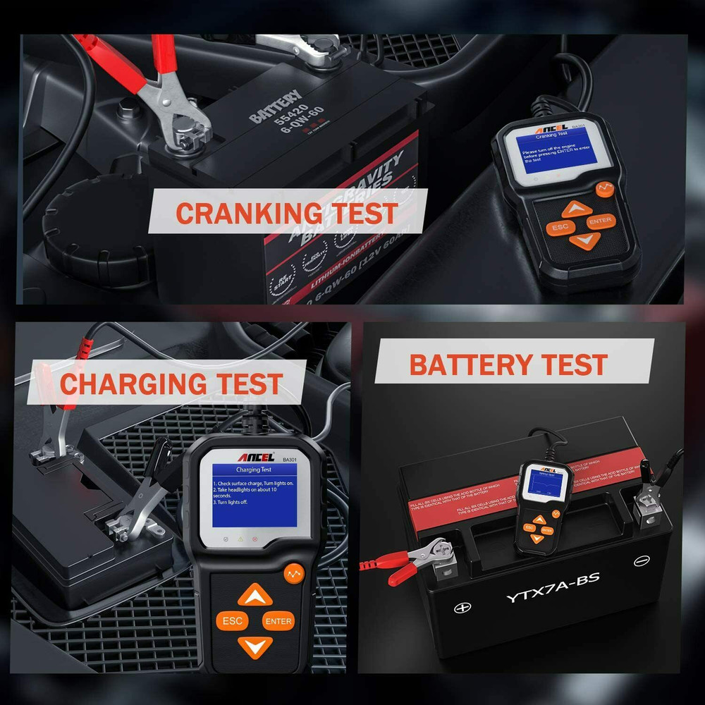 ANCEL BA301 Car Battery Testers Battery Load Cranking Charging Voltage Analyzer